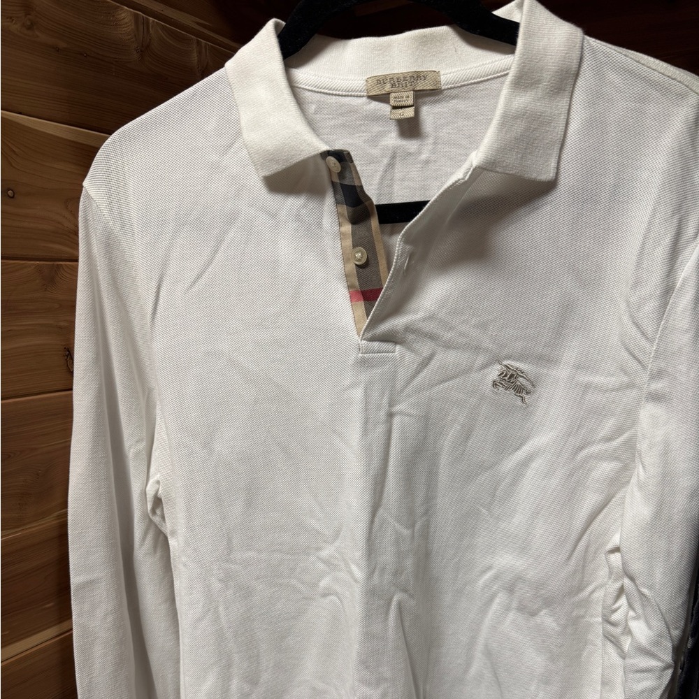 Burberry Check Long Sleeve Polo